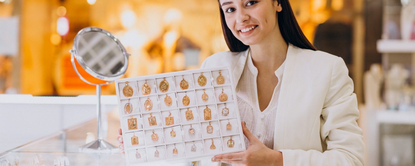 Female sales person at jewelry shop