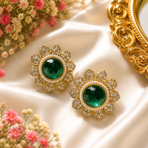 Emerald Soleil Royale Stud Earrings