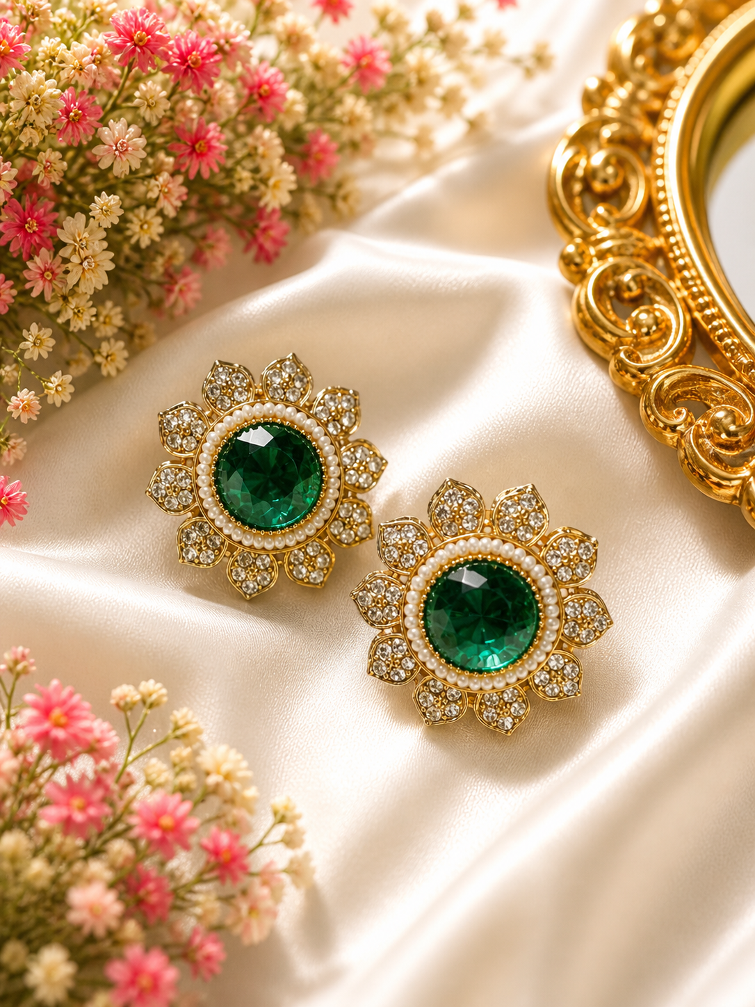 Emerald Soleil Royale Stud Earrings