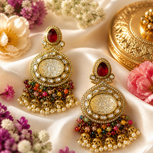 Royal Multicolor Heritage Jhumka Earrings