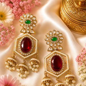 Royal Hexa Jhumka Statement Earrings