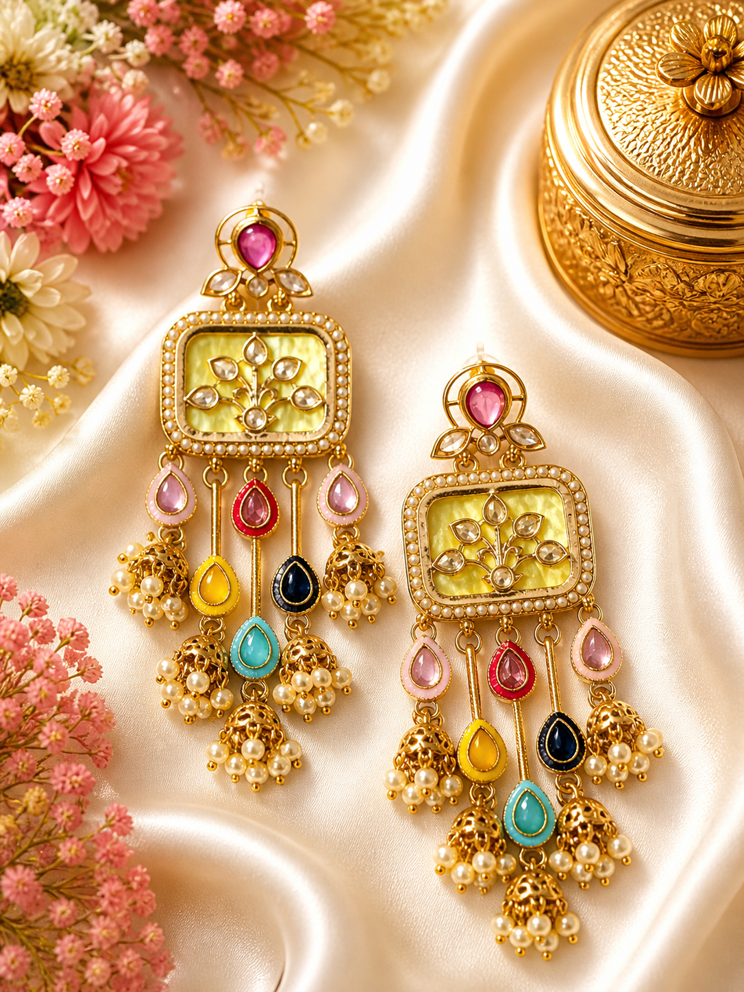 Festive Fusion Statement Earrings - Image 2
