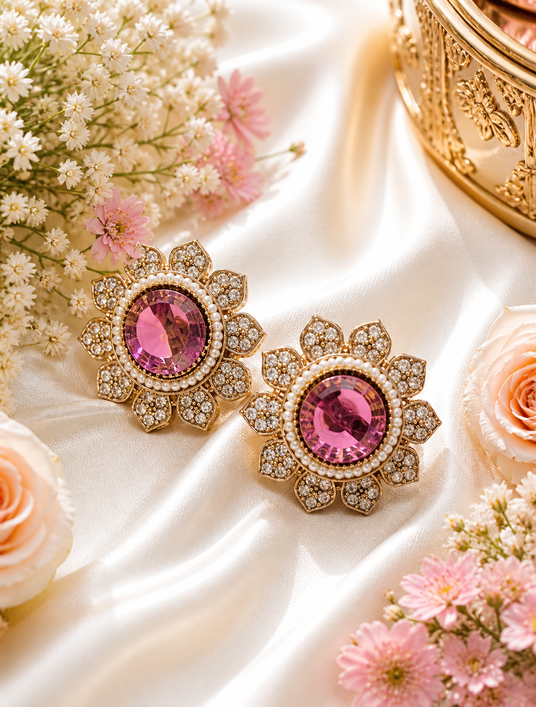 Emerald Soleil Royale Stud Earrings - Image 2