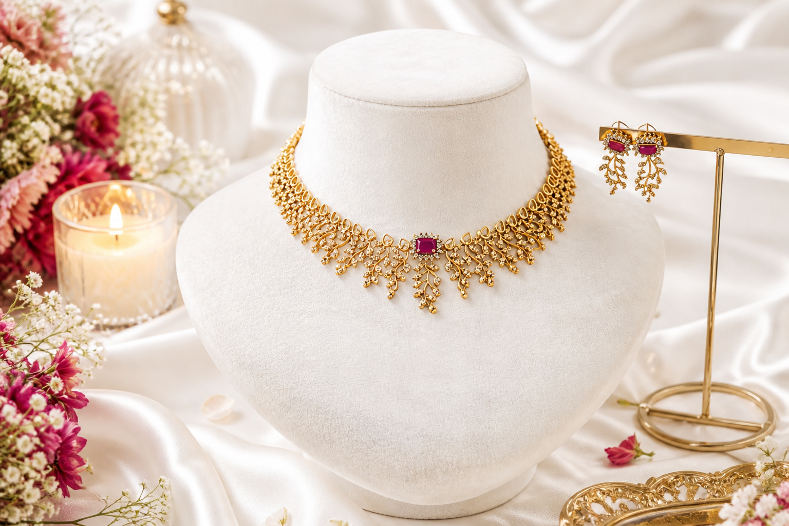 Royal Ruby Grace Necklace Set