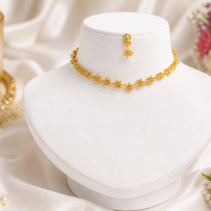 Traditional Ruby-Emerald Gold Choker Set