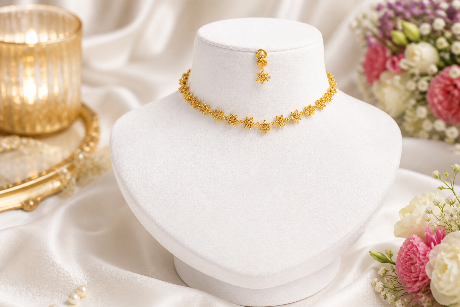 Traditional Ruby-Emerald Gold Choker Set