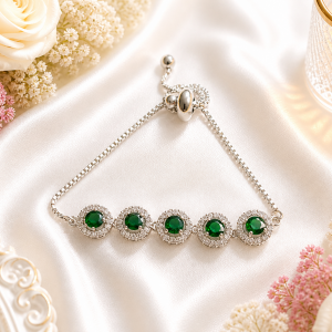 Silver Halo Crystal Adjustable Bracelet Collection