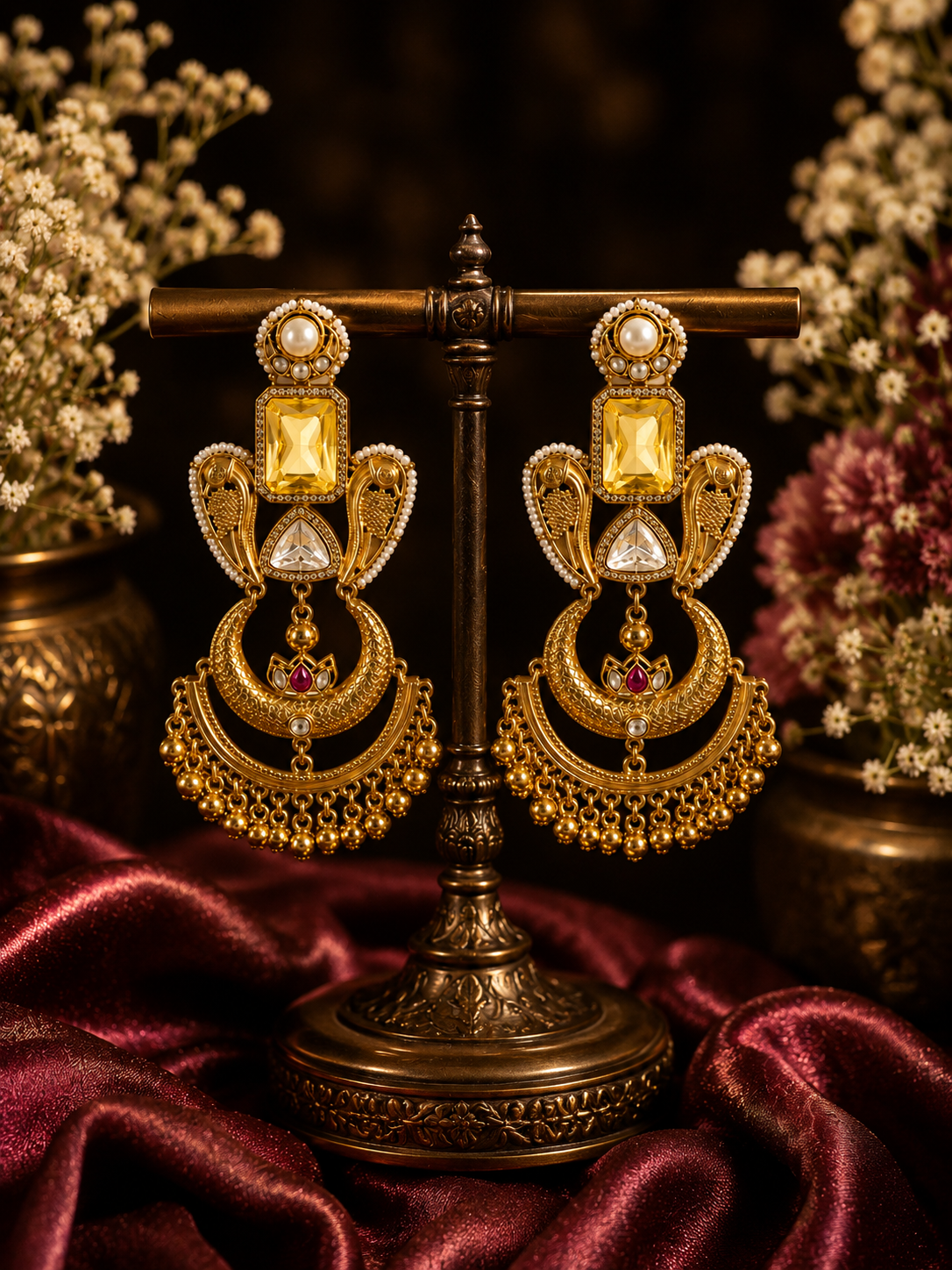 Regal Crescent Statement Earrings