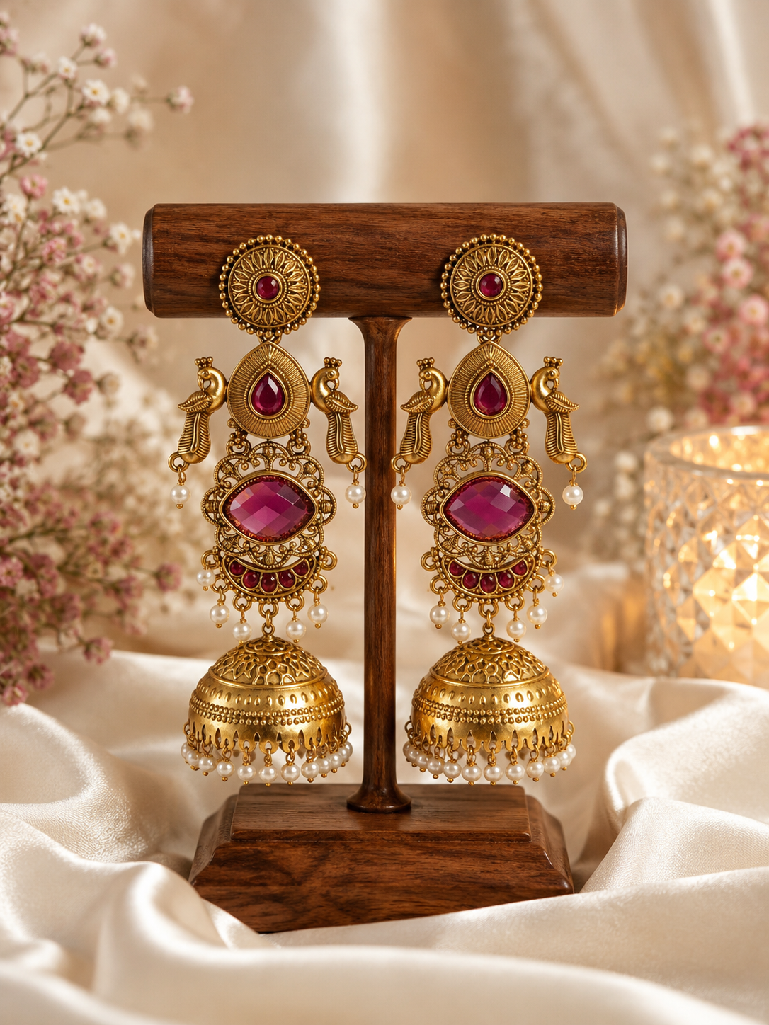 Royal Peacock Jhumka Earrings