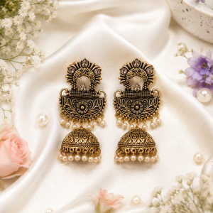 Royal Heritage Pearl Jhumka Earrings