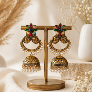 Royal Pearl Jhumka Earrings