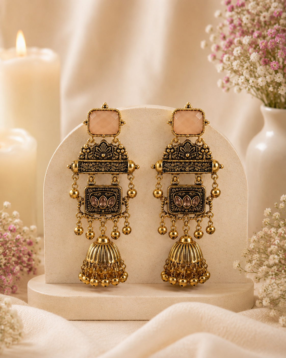 Heritage Jhumka Statement Earrings