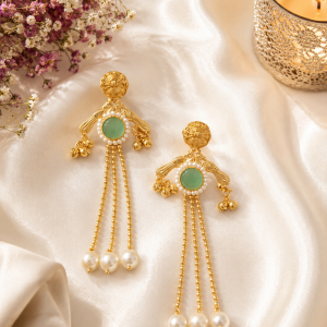 Pearl Tassel Statement Earrings