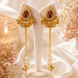 Noor Ruby Drop Jhumka Earrings