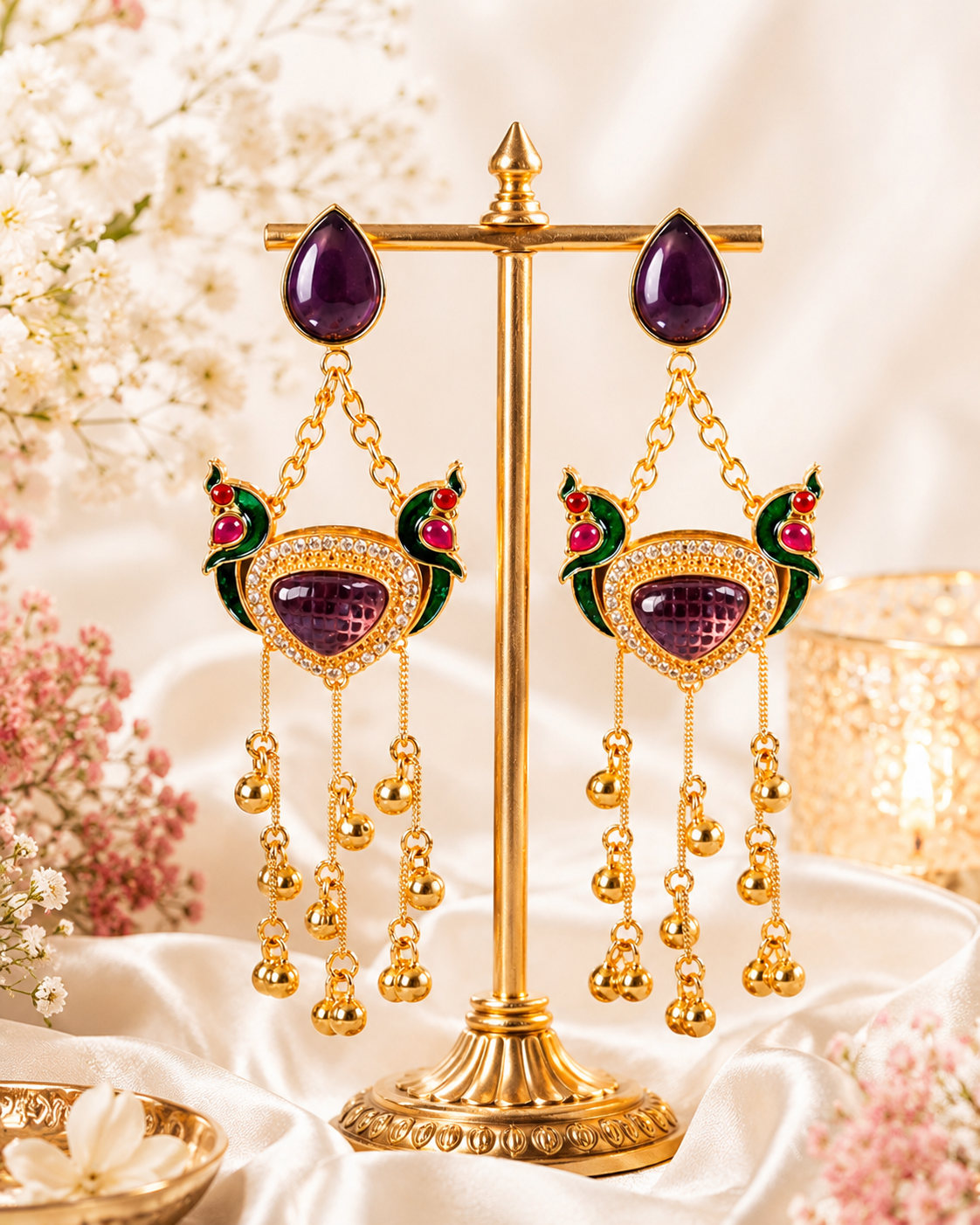 Regal Peacock Heritage Earrings