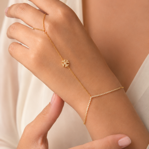 Golden Flutter Hand Harness Bracelet