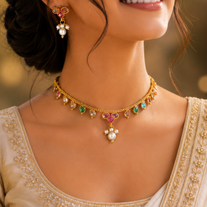 Navratna Bloom Necklace