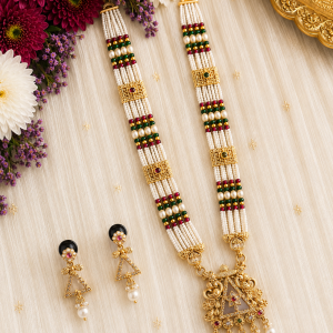 Royal Kundan Pearl Multi-Layer Necklace Set